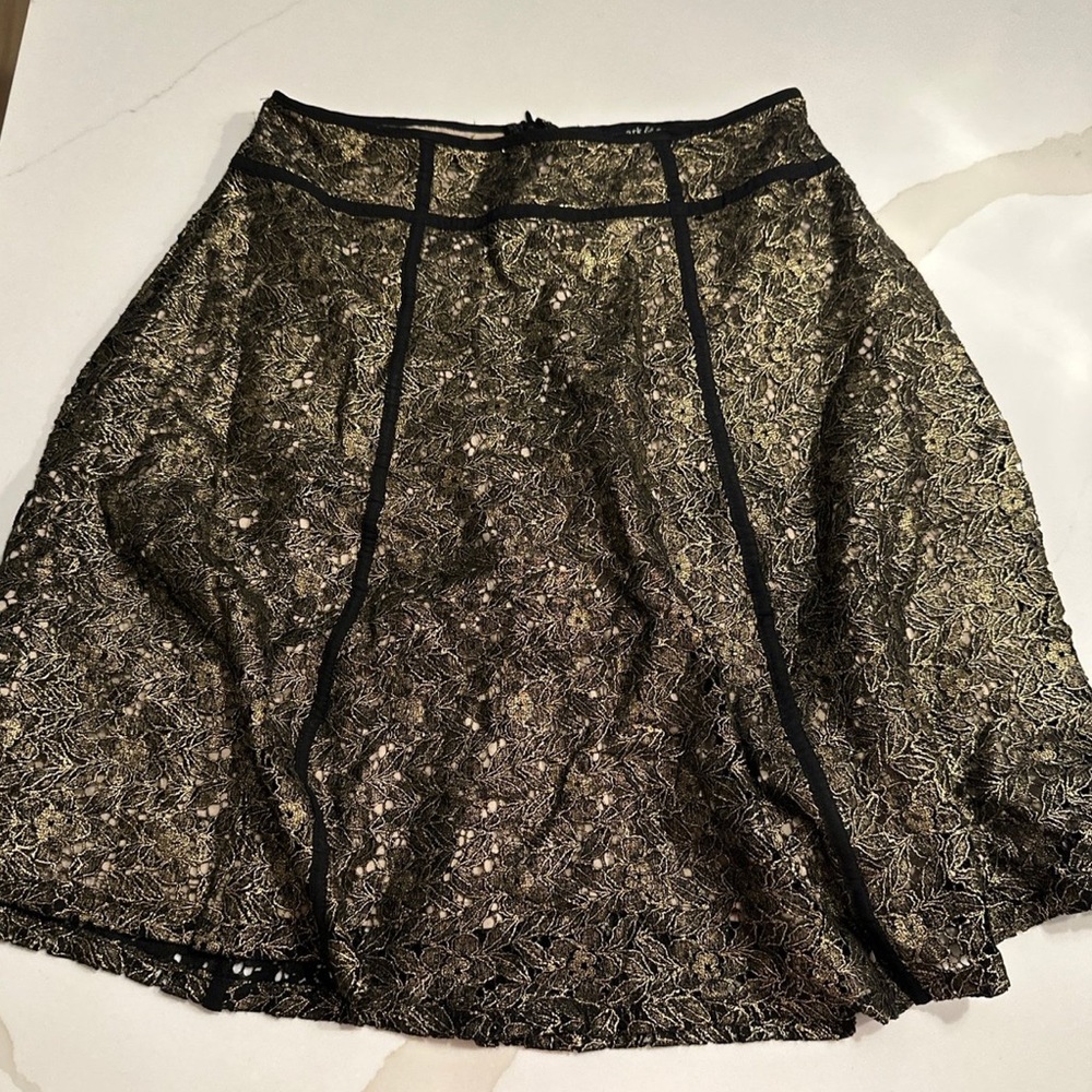 Ark & Co gold lace knee length skirt